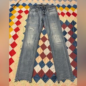 American Eagle Outfitter Slim Straight Leg Jeans Mens 29x32 Distressed Blue